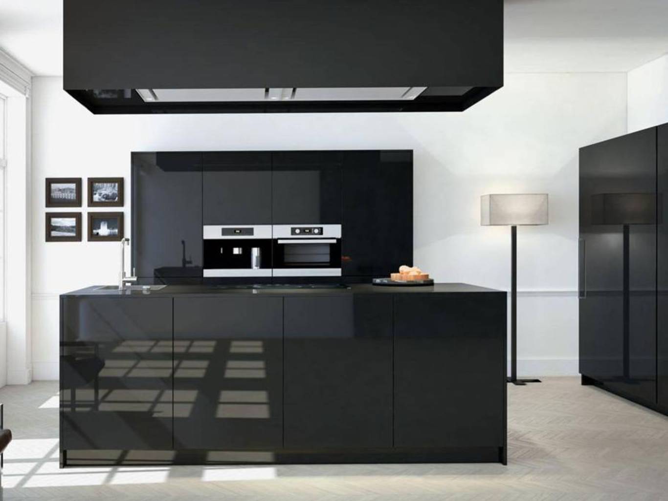colores neutros cocina negra